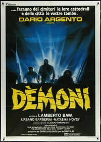 6y0126 DEMONS Italian 1p 1985 Dario Argento, Enzo Sciotti artwork of shadowy monster people!