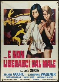 6y0129 DON'T DELIVER US FROM EVIL Italian 1p 1973 Symeoni art of sexy bad girls over male victim!