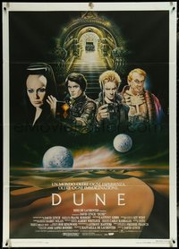 6y0518 DUNE Italian 1p 1984 David Lynch, different Casaro art of MacLachlan & stars, 2 moons, rare!