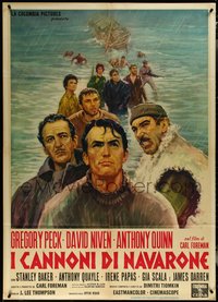 6y0137 GUNS OF NAVARONE Italian 1p 1961 Peck, Niven & Quinn by Alfredo Capitani, ultra rare!