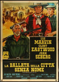 6y0145 PAINT YOUR WAGON Italian 1p 1970 Colizzi art of Clint Eastwood, Lee Marvin & Jean Seberg!