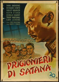 6y0535 PURPLE HEART Italian 1p 1946 Dana Andrews, completely different F. Carfagni art, ultra rare!