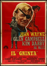 6y0154 TRUE GRIT Italian 1p 1969 John Wayne as Rooster Cogburn, Kim Darby, Glen Campbell