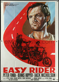 6y0167 EASY RIDER Italian 2p R1970s different art w/prominent Jack Nicholson + Fonda & Hopper!