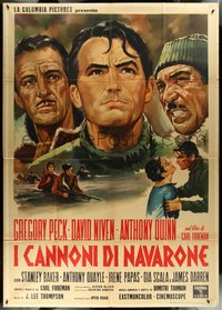 6y0171 GUNS OF NAVARONE Italian 2p 1961 art of Gregory Peck, David Niven & Anthony Quinn, rare!