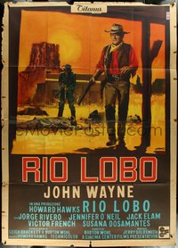 6y0182 RIO LOBO Italian 2p 1971 Howard Hawks, different art of cowboy John Wayne by Franco!