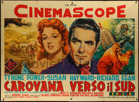 6y0184 UNTAMED Italian 2p 1955 De Amicis art of Tyrone Power & Susan Hayward in Africa, ultra rare!