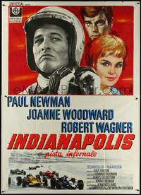 6y0560 WINNING Italian 2p 1969 Paul Newman, Joanne Woodward, different Indy car racing art by Avelli