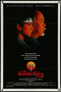 6y1176 KARATE KID PART II 1sh 1986 great profile of Pat Morita as Mr. Miyagi, Ralph Macchio!