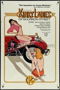 6y1177 KINKY LADIES OF BOURBON STREET 1sh 1976 great art of sexy half-naked women & cool car!