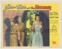 6y0691 ABBOTT & COSTELLO MEET THE MUMMY LC #6 1955 scared Bud & Lou by Marie Windsor by sarcophagus!