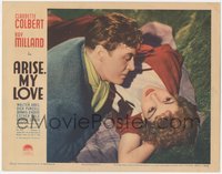 6y0696 ARISE MY LOVE LC 1940 Claudette Colbert & Ray Milland laying on blanket on grass, rare!