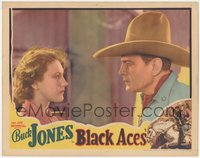 6y0705 BLACK ACES LC 1937 great profile c/u of Buck Jones & Kay Linaker in intense staredown, rare!