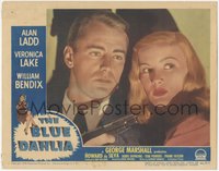 6y0708 BLUE DAHLIA LC #5 1946 best extreme noir c/u of Alan Ladd with gun & sexy Veronica Lake!