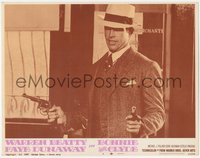 6y0710 BONNIE & CLYDE LC #6 1967 best close up of Warren Beatty pointing two guns, Arthur Penn!