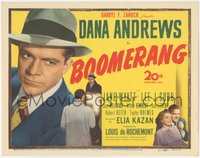 6y0610 BOOMERANG TC 1947 super close up of Dana Andrews, Jane Wyatt, Elia Kazan film noir!