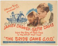 6y0611 BRIDE CAME C.O.D. TC 1941 great close up of James Cagney kissing Bette Davis, classic!