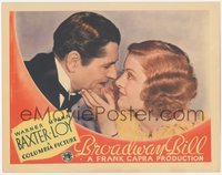 6y0714 BROADWAY BILL LC 1934 Frank Capra, best romantic c/u of Warner Baxter & sexy Myrna Loy!