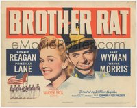 6y0612 BROTHER RAT TC 1938 pretty Priscilla Lane loves military cadet Wayne Morris, Ronald Reagan!