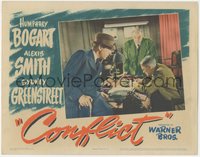 6y0735 CONFLICT LC 1945 Humphrey Bogart, & Sydney Greenstreet watch man sitting at desk!