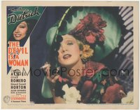 6y0752 DEVIL IS A WOMAN LC 1935 incredible c/u of smoking Marlene Dietrich w/cool hat, ultra rare!