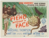 6y0622 FIEND WITHOUT A FACE TC 1958 giant brain & sexy girl in towel, mad science spawns evil!