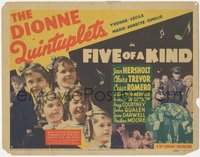 6y0624 FIVE OF A KIND TC 1938 The Dionne Quintuplets, Jean Hersholt, Claire Trevor, ultra rare!