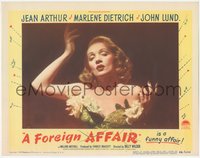 6y0774 FOREIGN AFFAIR LC #2 1948 best close up of sexy Marlene Dietrich singing in low-cut dress!