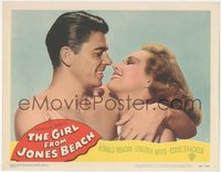 6y0782 GIRL FROM JONES BEACH LC #5 1949 best c/u of barechested Ronald Reagan & Virginia Mayo, rare!