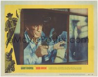 6y0793 HIGH NOON LC #3 1952 best close up of Gary Cooper with gun looking through broken window!