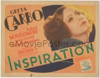 6y0634 INSPIRATION TC 1931 best close portrait of sexy French streetwalker Greta Garbo, ultra rare!