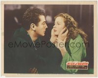 6y0830 KISS OF DEATH LC #2 1947 great c/u of scared Victor Mature trying to comfort Coleen Gray!