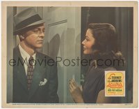 6y0834 LAURA LC 1944 close up of Dana Andrews staring at beautiful Gene Tierney in doorway!