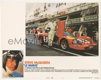 6y0836 LE MANS LC #1 1971 great image race car driver Steve McQueen standing by Ferarri in the pit!