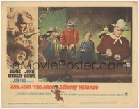 6y0842 MAN WHO SHOT LIBERTY VALANCE LC #6 1962 Lee Van Cleef & Strother Martin glare at John Wayne!