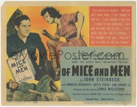 6y0650 OF MICE & MEN TC 1940 different ad campaign pushing Betty Field as denying she's bad, rare!