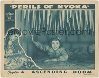 6y0854 PERILS OF NYOKA chapter 4 LC 1942 scared Kay Aldridge under spike trap, Ascending Doom!