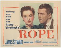 6y0863 ROPE LC #5 1948 Alfred Hitchcock directed, great close up of James Stewart & Joan Chandler!