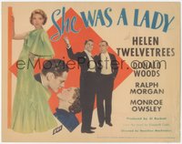 6y0666 SHE WAS A LADY TC 1934 Donald Wood, Ralph Morgan, Helen Twelvetrees full-length, ultra rare!