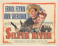 6y0667 SILVER RIVER TC 1948 cowboy Errol Flynn gambles for his life & sexy Ann Sheridan!