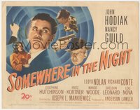 6y0669 SOMEWHERE IN THE NIGHT TC 1946 John Hodiak, pretty Nancy Guild & Lloyd Nolan, cool noir image!