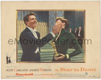 6y0876 STAR IS BORN LC #1 1954 close up of James Mason slapping Judy Garland holding her Oscar!