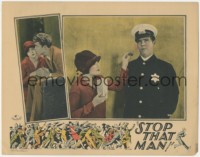 6y0877 STOP THAT MAN LC 1928 Arthur Lake borrows police uniform to impress Barbara Kent, rare!