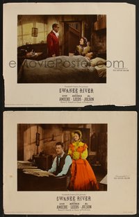 6y0991 SWANEE RIVER 2 color-glos photolobbies 1939 blackface Al Jolson w/ Don Ameche, Andrea Leeds!