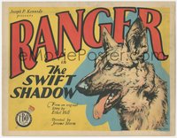 6y0674 SWIFT SHADOW TC 1927 wonderful close up art of Ranger the German Shepherd dog hero, rare!