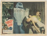 6y0878 TARGET EARTH LC 1954 Richard Denning saves unconscious Kathleen Crowley from funky robot!