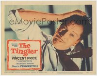 6y0885 TINGLER LC #5 1959 best close up of worried Vincent Price, directed by William Castle!