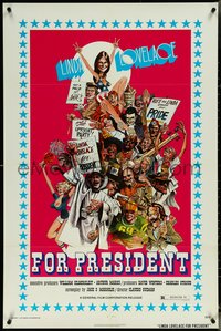 6y1184 LINDA LOVELACE FOR PRESIDENT 1sh 1975 the Monkee's Micky Dolenz, wacky sexy artwork!