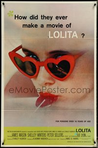 6y1186 LOLITA 1sh 1962 Stanley Kubrick classic, Sue Lyon, how did they ever make this movie!