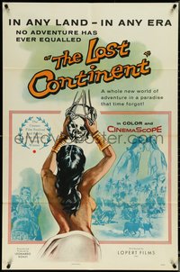 6y1189 LOST CONTINENT 1sh 1957 Bonzi, Gras & Moser documentary, sexy voodoo artwork!